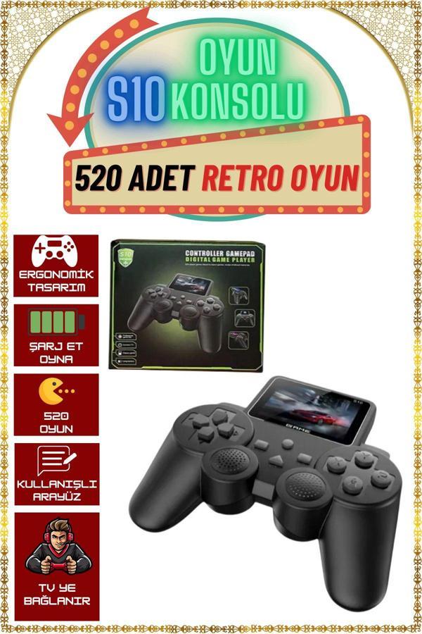 S10 Taşınabilir 520 Oyunlu Kablosuz Game Oyun Konsolu Atari Media Player Oynatıcı Tv Bağlanabilir - Image 1