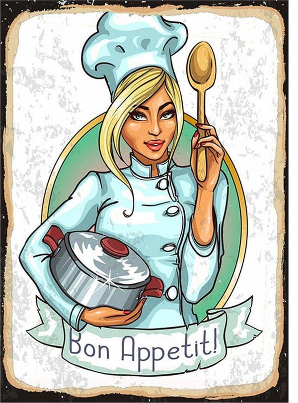 Bedeko Aşçı Kadın Master Chef Mdf Poster - Image 1