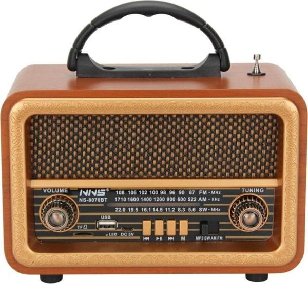 Taşınabilir Nostaljik Fm Radyo Bluetooth Tf Kart Usb Destekli Ahşap Kasa Radyo - Image 1