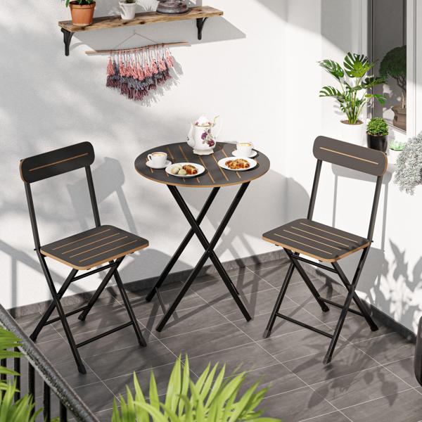 Eportatif Masa Sandalye Bahçe Bistro Takım Yuvarlak Füme 1483 - Image 1