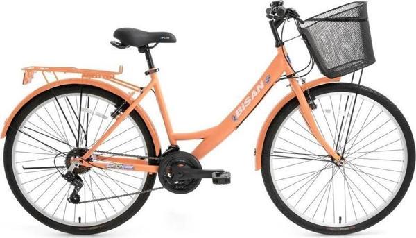 BİSAN LOTUS KADIN ŞEHİR BİSİKLETİ 34CM V 24 JANT 21 VİTES MERCAN BEYAZ - Image 1