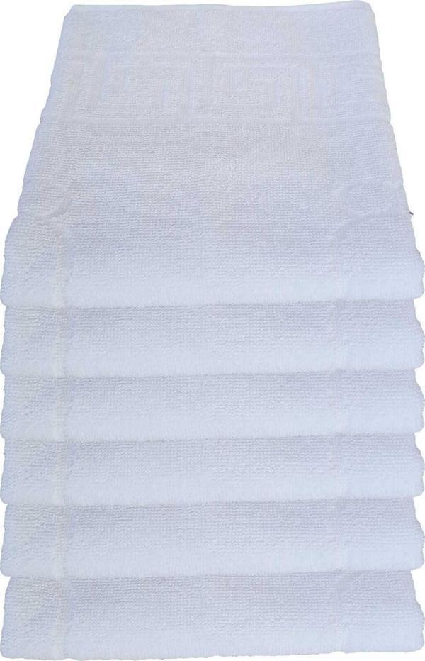 6 lı Ayak İzli Banyo Paspas Pamuklu Ayak Havlusu 50x70 Cm - Image 1