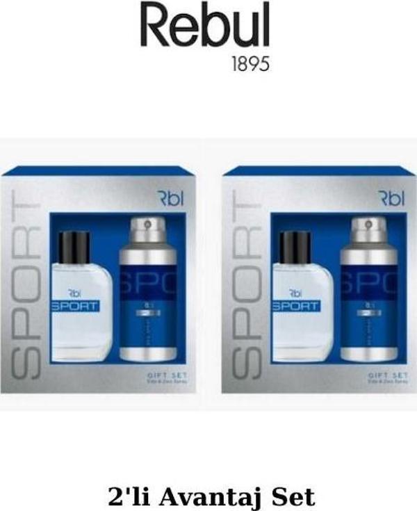 Rebul Sport EDT 50 ml + Deodorant Sprey 150 ml Erkek Parfüm Seti, 2 Adet - Image 1