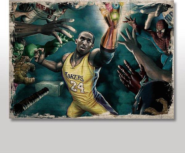 Bedeko Ahşap Tablo Nba Ve Marvel Karakterleri Baskılı - Image 1
