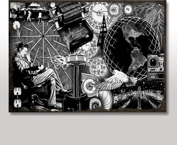 Bedeko Ahşap Tablo Nikola Tesla Görseli - Image 1