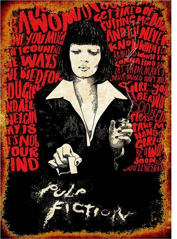 Bedeko Ahşap Tablo Pulp Fiction Fan - Image 1