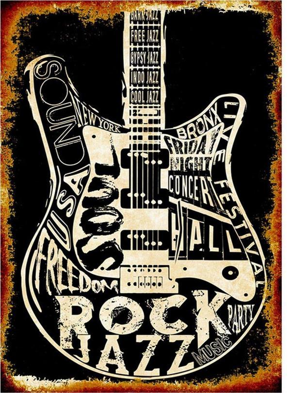 Bedeko Ahşap Tablo Rock Gitarı - Image 1