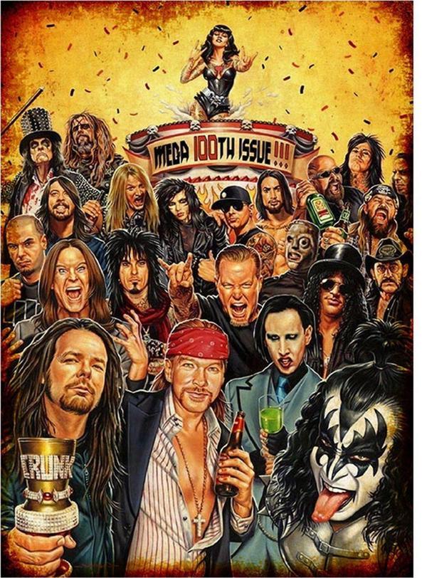 Bedeko Ahşap Tablo Rock Starlar - Image 1