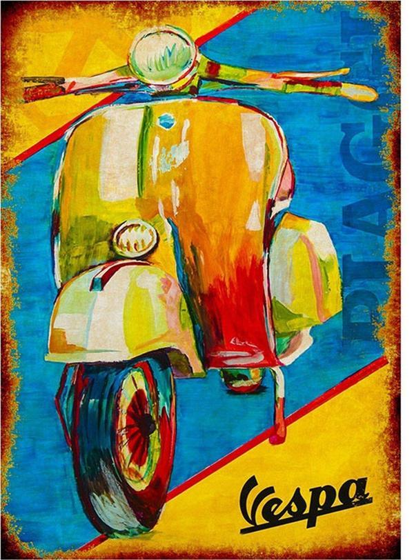 Bedeko Ahşap Tablo Vespa Motor - Image 1