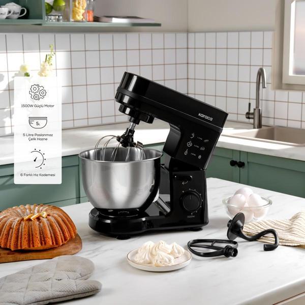 Karaca Maestrochef Stella Stand Mikser Siyah 1500W - Image 1