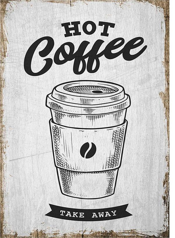Bedeko Sıcak Kahve Mdf Poster - Image 1