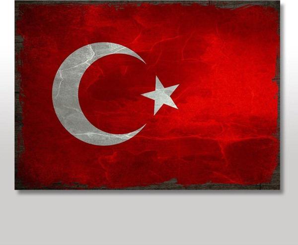 Bedeko Ahşap Tablo Türk Bayrağı Şekilli - Image 1