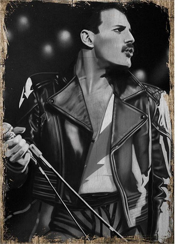 Bedeko Freddie Mercury Model Ahşap Tablo 50Cm X 70Cm - Image 1