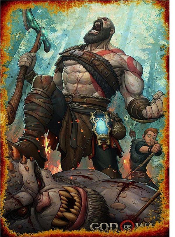 Bedeko God Of War Hediyelik Mdf Tablo 50 Cm X 70 Cm - Image 1