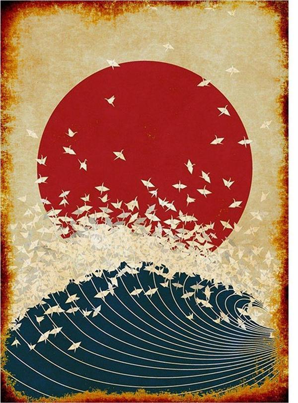 Bedeko Japon Bayrağı Mdf Tablo 50Cm X 70Cm - Image 1