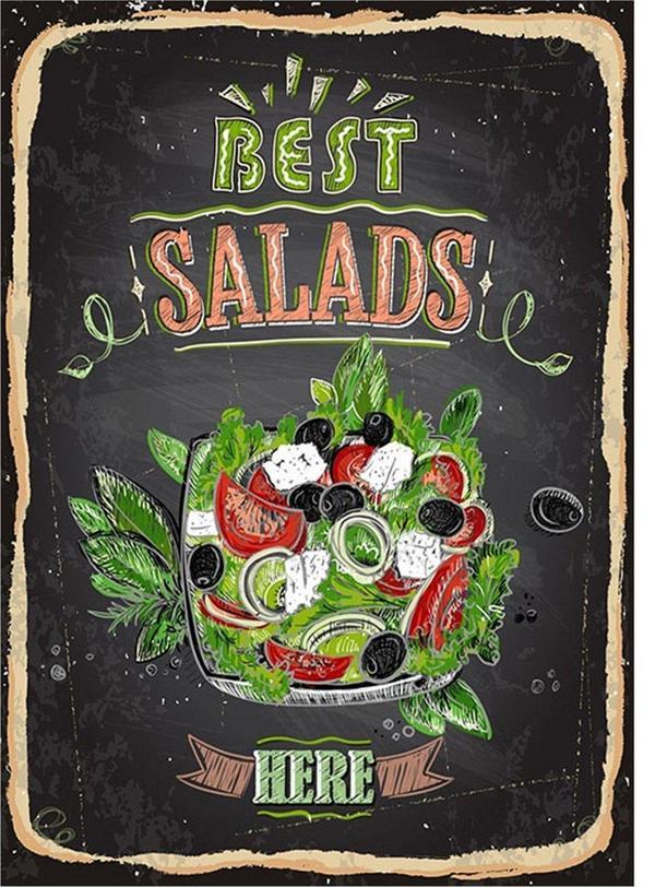 Bedeko Lezzetli Salata Hediyelik Ahşap Tablo - Image 1