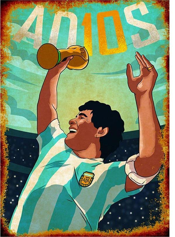 Bedeko Maradona Desenli Ahşap Tablo 50 Cm X 70 Cm - Image 1