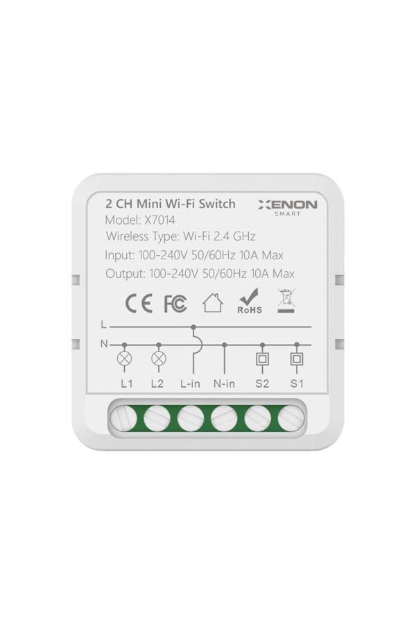 Xenon Smart Akıllı Sıva Altı Çiftli Anahtar Switch Mobil Uygulama Wi-Fi Bluetooth Uzaktan Kontrol X7014 - Image 1