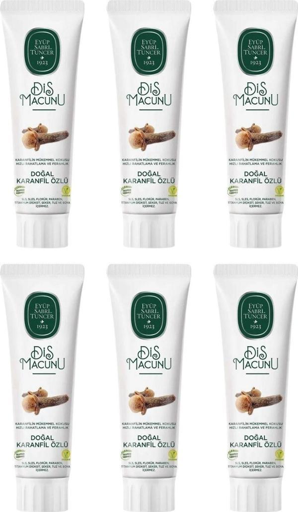 Eyüp Sabri Tuncer Doğal Karanfil Özlü Diş Macunu 6 x 90 ML - Image 1