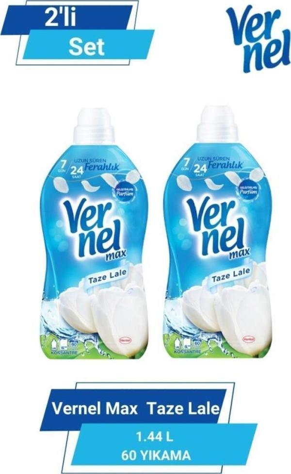 Vernel Max Konsantre Çamaşır Yumuşatıcısı Taze Lale 2 x 1440 ML - Image 1