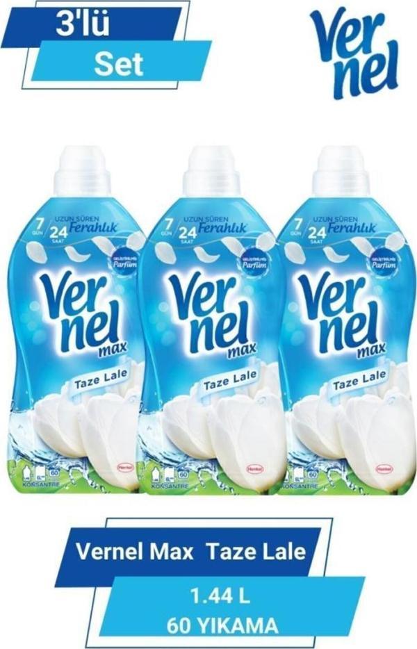 Vernel Max Konsantre Çamaşır Yumuşatıcısı Taze Lale 3 x 1440 ML - Image 1