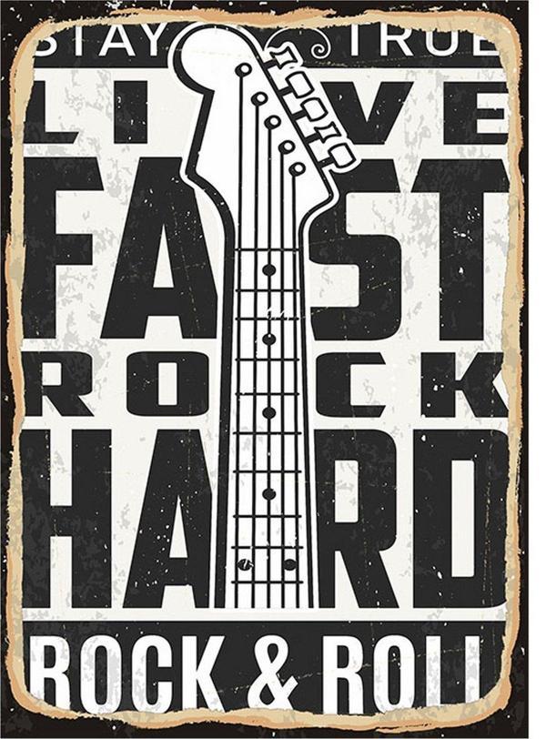 Bedeko Rock And Roll Hediyelik Ahşap Tablo - Image 1