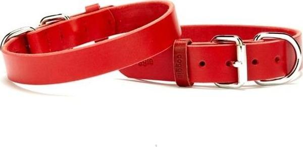 Doggie Deri El Yapımı Köpek Boyun Tasması 1,5x32-37 cm Kırmızı - Image 1