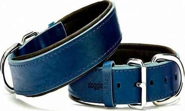 Doggie El Yapımı Konforlu Deri Köpek Tasması 3,5x45-50 cm Mavi - Image 1