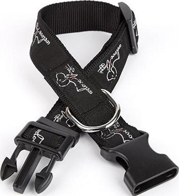 Doggie Köpek Desenli Dokuma Köpek Boyun Tasması 3 cm x 36-60 cm - Image 1