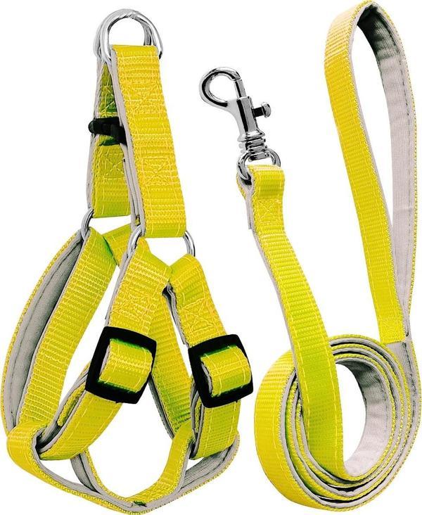 Gezdirme Kayışlı Dokuma Köpek Göğüs Tasma Seti 40*60-110 cm Sarı - Image 1