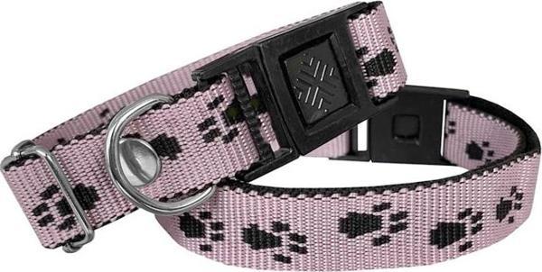 Markapet Köpek Tasması Patili Dokuma 2 cm - Min: 30 cm - Max: 50 cm Açık Pembe - Image 1