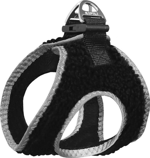 Üç Kilitli Kürklü Kedi Köpek Göğüs Tasması 20-24 cm XXX-Small Siyah - Image 1