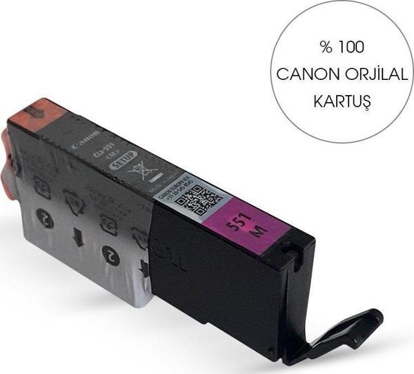 BK Orijinal CANON CLI 551 KIRMIZI KARTUŞ - Bitmeyen Kartuş Sistemine Uyumlu Delinmiş Şekilde - Image 1
