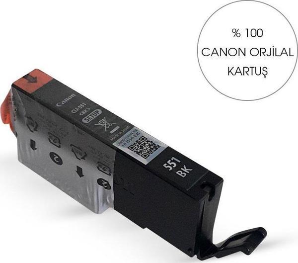 BK Orijinal CANON PGI 551 SİYAH KARTUŞ - Bitmeyen Kartuş Sistemine Uyumlu Delinmiş Şekilde - Image 1