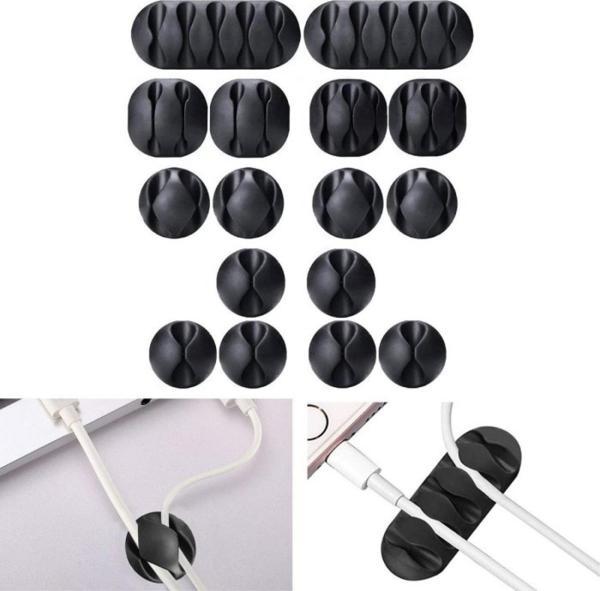 Yapışkanlı Kablo Sabitleyici Düzenleyici 16'lı Paket - Image 1