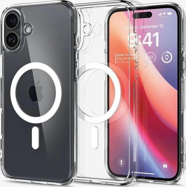 iPhone 16 Plus Kılıf Crystal MagSafe Özellikli Şeffaf - Image 1