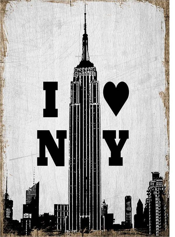 Bedeko Amerika Desenli Ahşap Tablo - Image 1