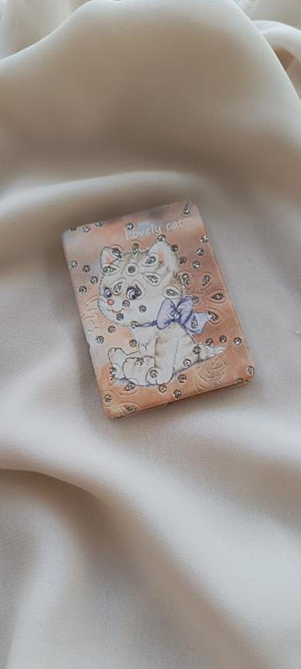 Ayna Makyaj Aynası Kurdele Kedi Model Cep El Aynası Çanta Seyahat Taşınabilir       - Image 1
