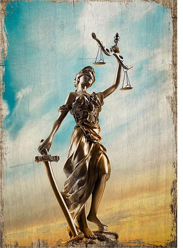Bedeko Adalet Heykeli Themis Tasarım Ahşap Tablo - Image 1