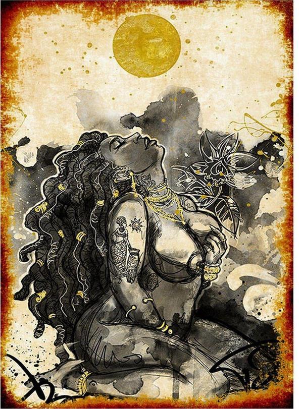 Bedeko Afrikalı Kadın Art Mdf Poster - Image 1