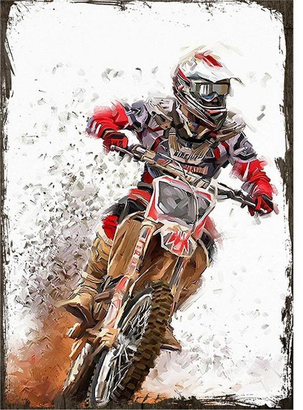 Bedeko Ahşap Tablo Cross Motorsiklet - Image 1