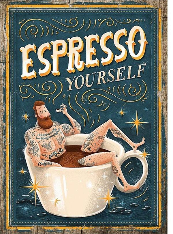 Bedeko Espresso Yourself Tasarım Mdf Tablo - Image 1