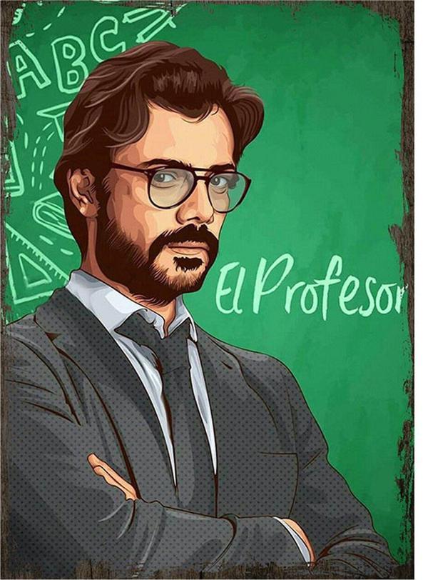 Bedeko Ahşap Tablo La Casa De Papel El Profesor - Image 1