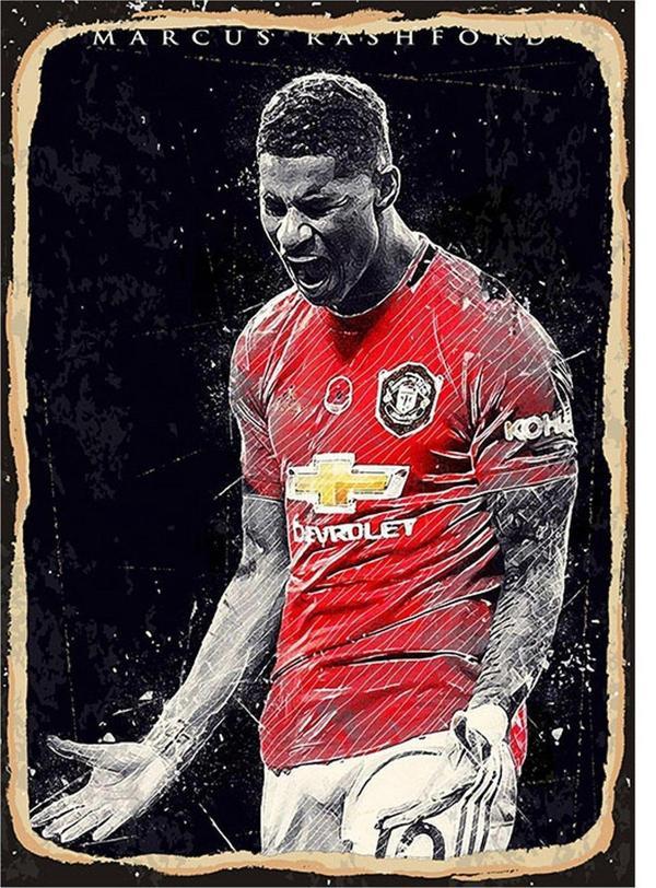 Bedeko Marcus Rashford Dekoratif Ahşap Tablo - Image 1