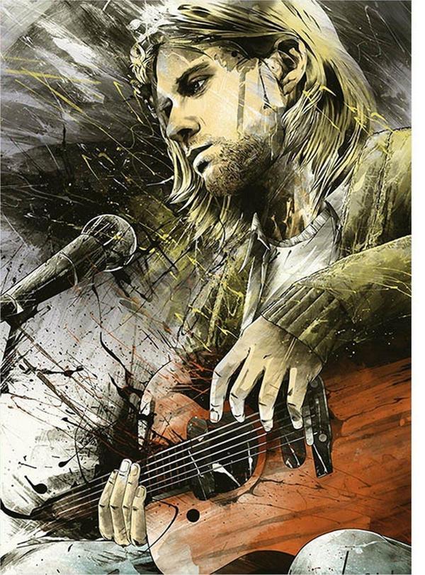 Bedeko Ahşap Tablo Nirvana Kurt Cobain - Image 1