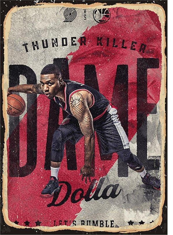 Bedeko Thunder Killer Dame - Nba Desenli Ahşap Tablo - Image 1