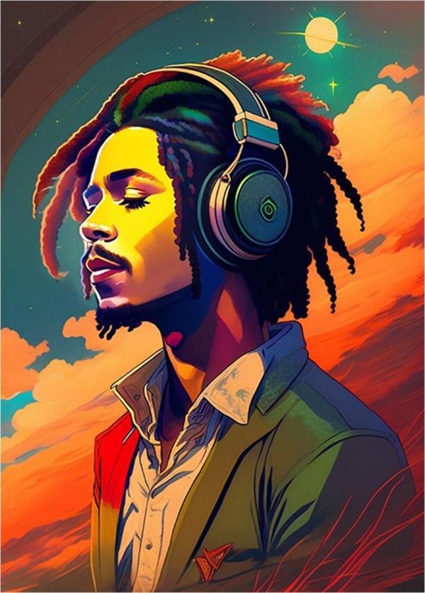 Bedeko Bob Marley Tasarım Tablo - Image 1