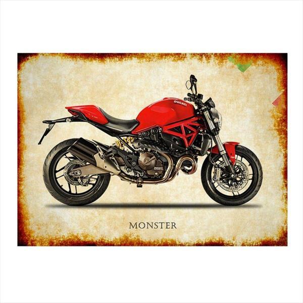 Bedeko Monster Motosiklet Tasarım Ahşap Tablo - Image 1