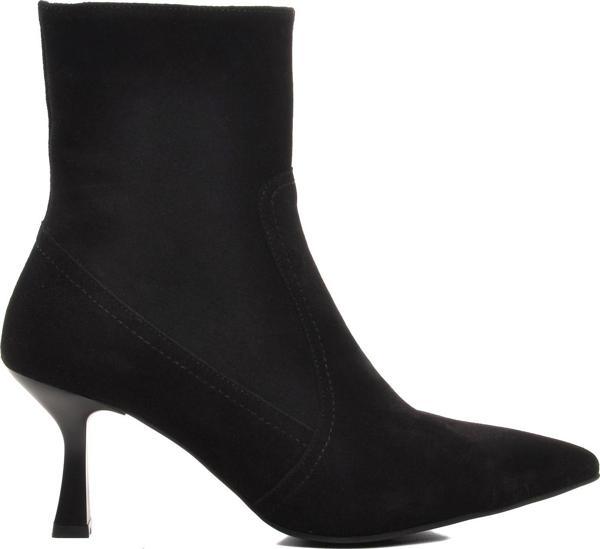 Ayakmod DS-60 Siyah Süet Hakiki Deri İçi Polarlı Kadın Topuklu Bot - Image 1
