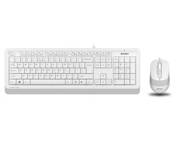 A4 Tech F1010 Beyaz Fstyler Usb Kablolu Türkçe M.medya Klavye Mouse Set - Image 1